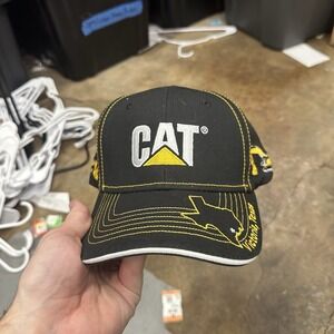 CAT Caterpillar, Johnson Machinery Baseball Cap Hat  Black Yellow Clean
